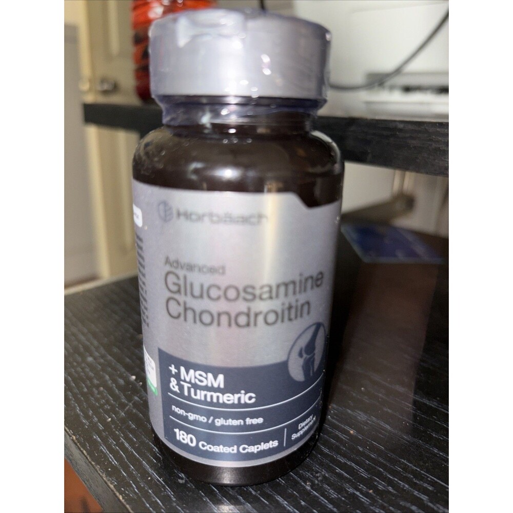 Glucosamine Chondroitin with Turmeric & MSM | 4050 Mg | 180 Caplets | Exp 10/27